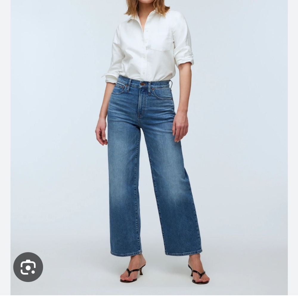 Madewell Blue High-Rise Wide-Leg Jeans
